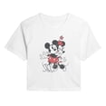 thumbnail image 1 of Disney - Mickey And Minnie Heart - Juniors Cropped Short Sleeve Graphic T-Shirt, 1 of 4