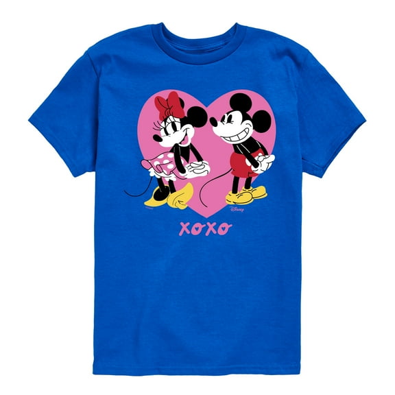 Disney - Mickey And Minnie Heart - Toddler & Youth Short Sleeve Graphic T-Shirt