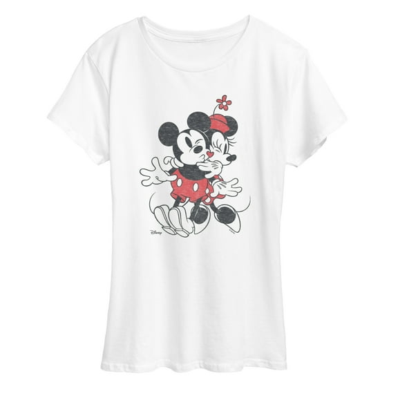 Disney - Mickey And Minnie Heart - Women's Short Sleeve Graphic T-Shirt