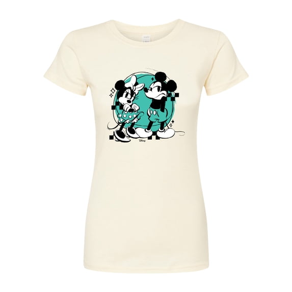 Disney - Mickey And Minnie Mouse - Juniors Fitted Graphic T-Shirt