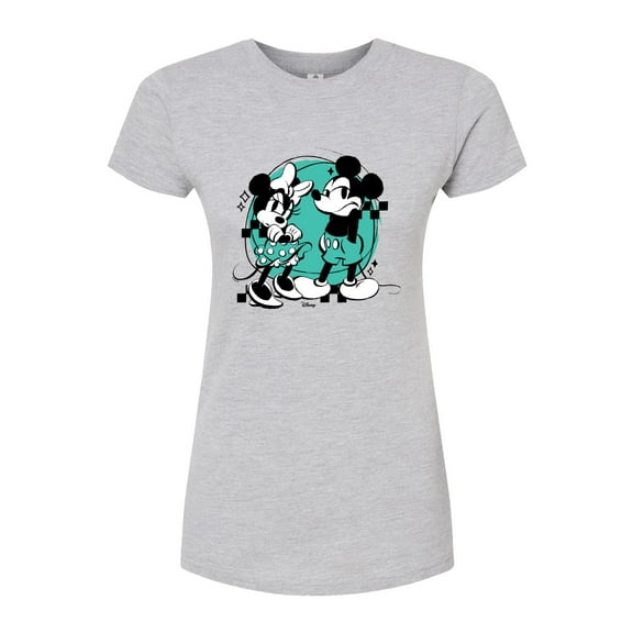 Disney - Mickey And Minnie Mouse - Juniors Fitted Graphic T-Shirt