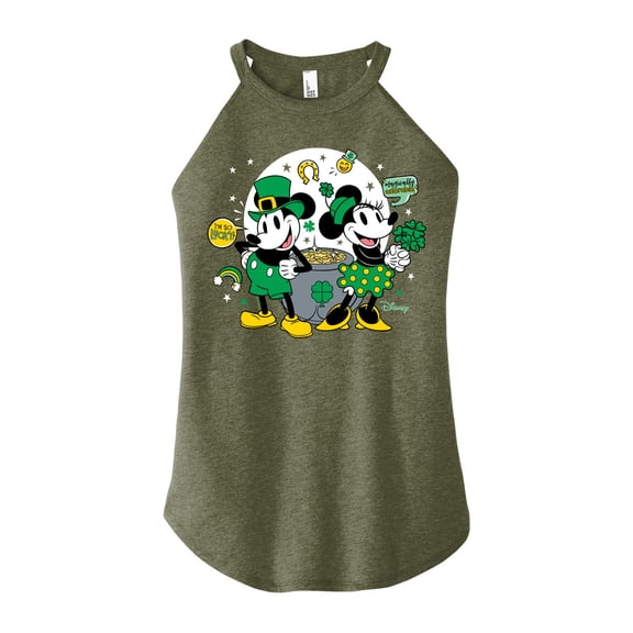 Disney - Mickey And Minnie Pot Of Gold - Juniors High Neck Tank Top