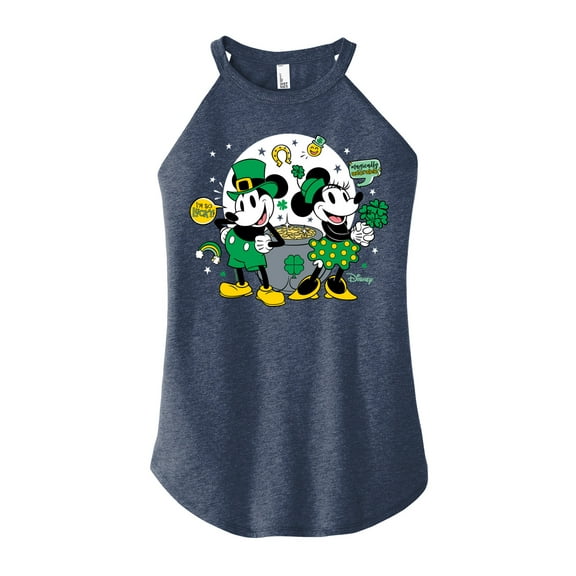 Disney - Mickey And Minnie Pot Of Gold - Juniors High Neck Tank Top
