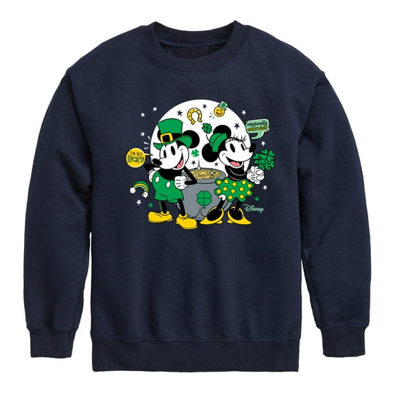 Disney - Mickey And Minnie Pot Of Gold - Toddler And Youth Crewneck Fleece Sweatshirt
