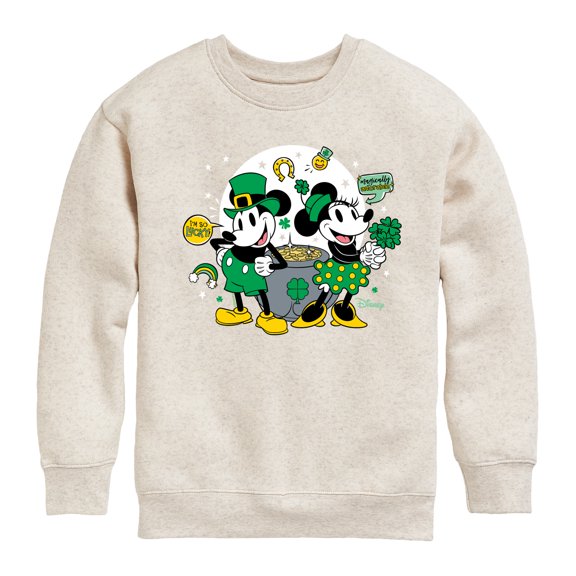 Disney - Mickey And Minnie Pot Of Gold - Toddler And Youth Crewneck Fleece Sweatshirt