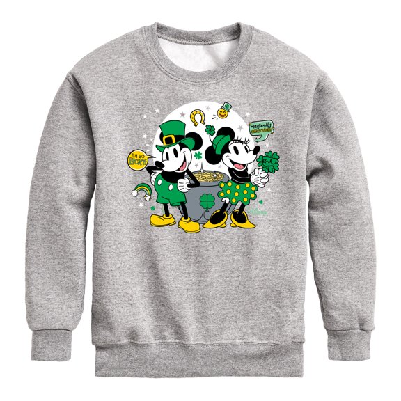 Disney - Mickey And Minnie Pot Of Gold - Toddler And Youth Crewneck Fleece Sweatshirt
