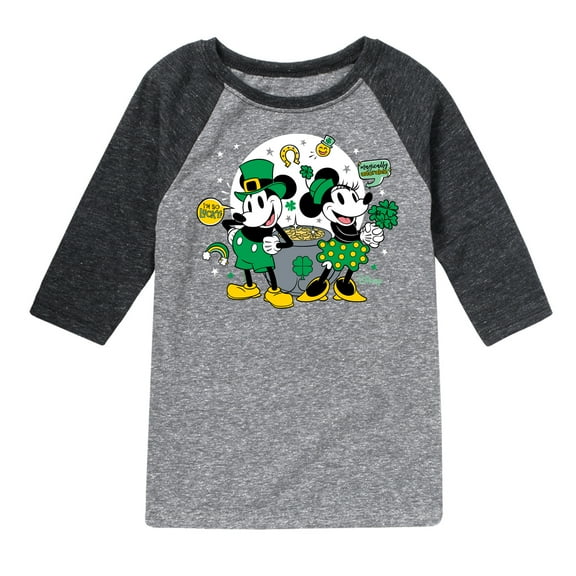 Disney - Mickey And Minnie Pot Of Gold - Toddler And Youth Raglan Graphic T-Shirt