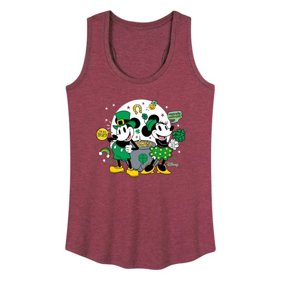 Disney - Mickey And Minnie Pot Of Gold - Women's Racerback Tank Top