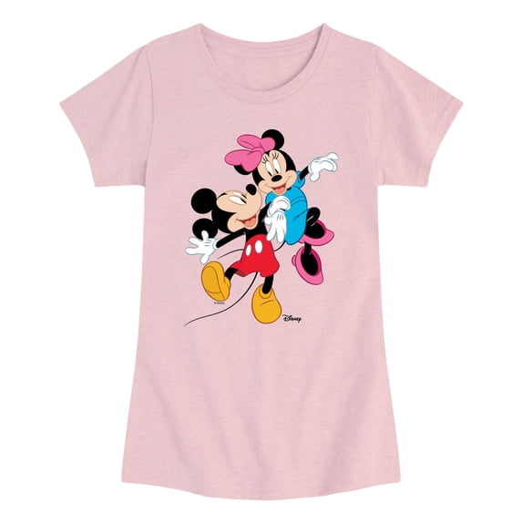 Disney - Mickey And Minnie - Youth Girls Fitted Short Sleeve T-Shirt