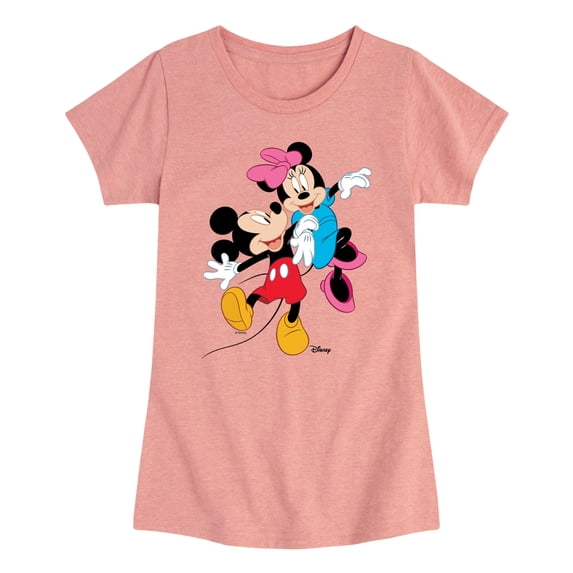 Disney - Mickey And Minnie - Youth Girls Fitted Short Sleeve T-Shirt