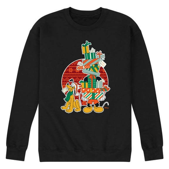 Disney - Mickey And Pluto Presents - Men's Crew Fleece Sweatshirt Sweatshirt