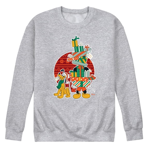 Disney - Mickey And Pluto Presents - Men's Crew Fleece Sweatshirt Sweatshirt