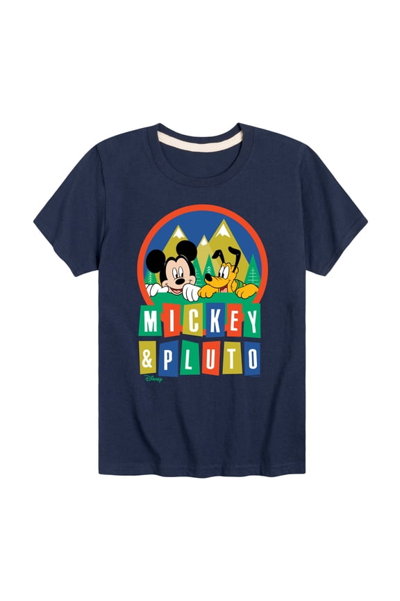 - Mickey And Pluto - Toddler & Youth Short Sleeve Graphic T-Shirt