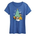 thumbnail image 1 of Disney - Mickey And Pluto Xmas Tree - Women's Short Sleeve Graphic T-Shirt, 1 of 4