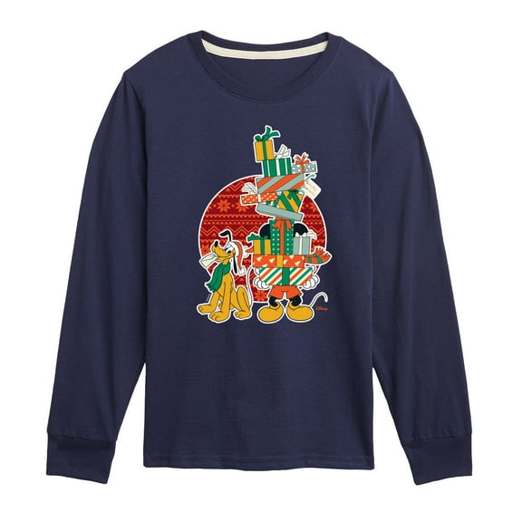 Disney - Mickey And Presents - Toddler & Youth Long Sleeve Graphic T-Shirt