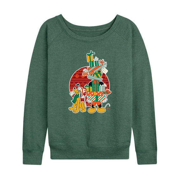 Disney - Mickey And Presents - Women's Lightweight French Terry Long Sleeve Shirt