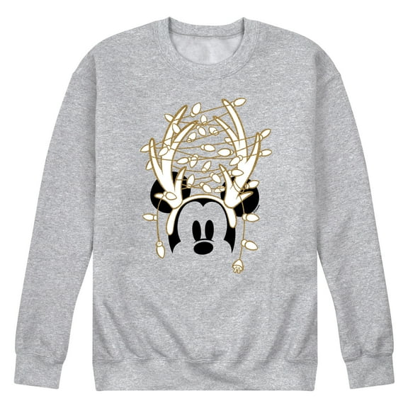 Disney - Mickey Antlers Gold Glitter - Men's Crew Fleece Sweatshirt Sweatshirt
