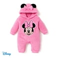 thumbnail image 1 of Disney Mickey Baby Boys Girls Bodysuits Furry Minnie Graphic 3D Ears Hooded Romper Gifts Sizes 0/3-18M, 1 of 7