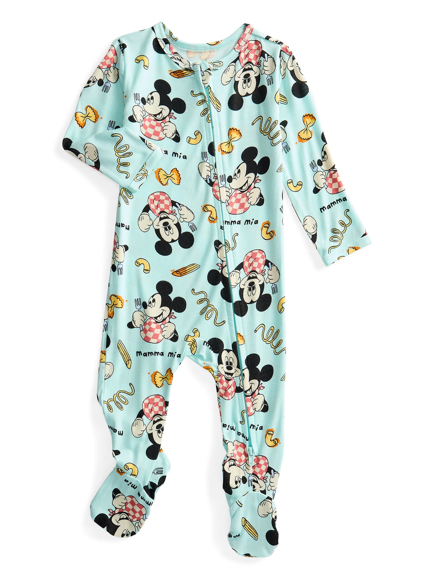 Character Baby Boys or Girls Cozy and Comfortable Viscose Two-Way Zip Footed Sleep 'N Play One-Piece Pajamas, Sizes 0M–6/9M
