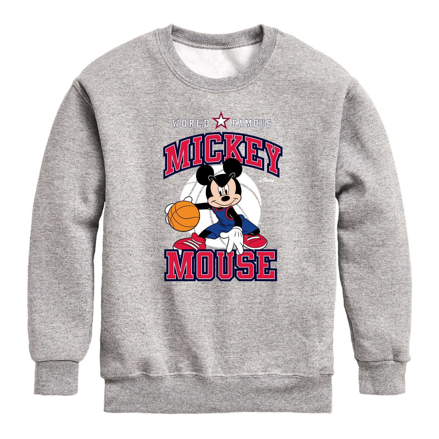 Disney - Mickey Basketball Jersey - Toddler And Youth Crewneck Fleece  Sweatshirt 