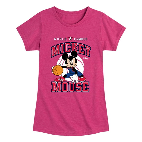 Disney - Mickey Basketball Jersey - Toddler And Youth Girls Short Sleeve Graphic T-Shirt