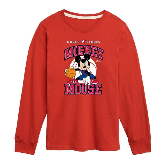Disney - Mickey Basketball Jersey - Toddler And Youth Long Sleeve Graphic T-Shirt