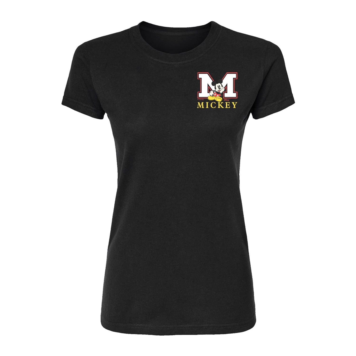 Disney - Mickey Block Letter - Juniors Fitted Graphic T-Shirt - Walmart.com