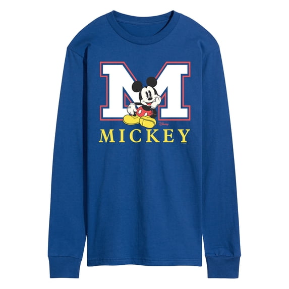 Disney - Mickey Block Letter - Men's Long Sleeve Graphic T-Shirt