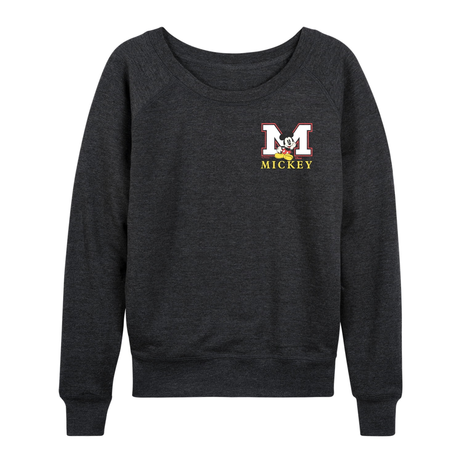 Disney - Mickey Block Letter - Women's French Terry Long Sleeve ...