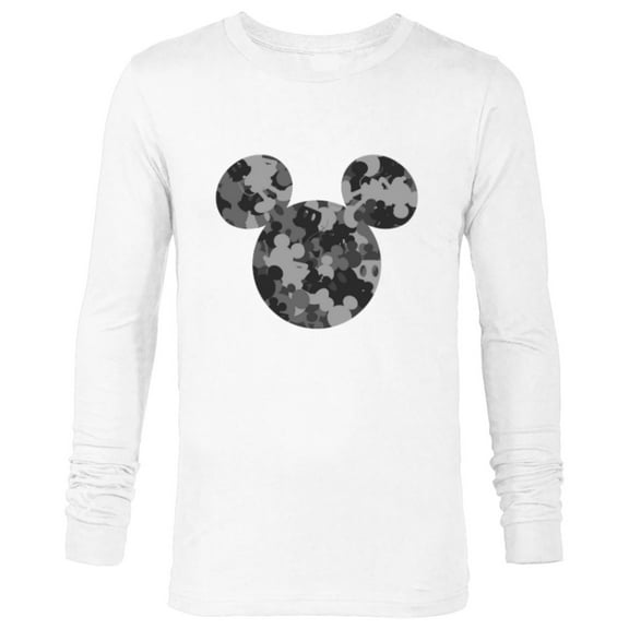 Disney Mickey Camo Gray - Long Sleeve T-Shirt for Men - Customized-White
