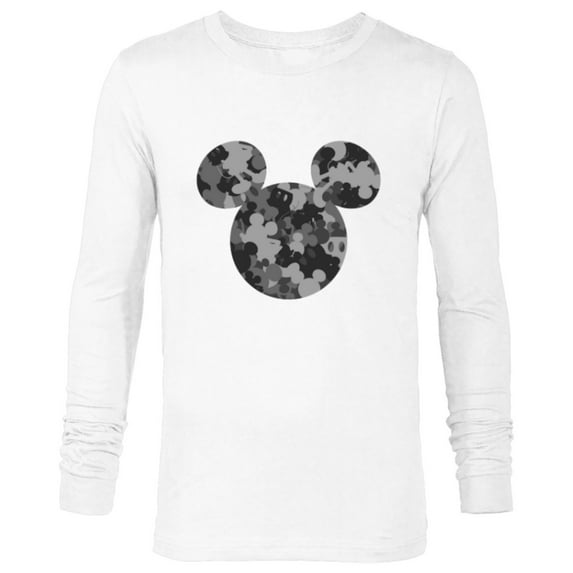 Disney Mickey Camo Gray - Long Sleeve T-Shirt for Men - Customized-White