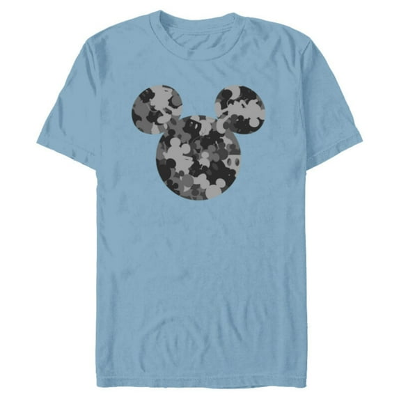 Disney Mickey Camo Gray - Short Sleeve Blended T-Shirt for Adults - Customized-Ocean Blue