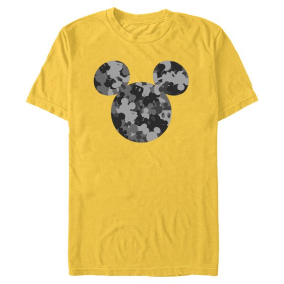 Disney Mickey Camo Gray - Short Sleeve Blended T-Shirt for Adults - Customized-Yellow