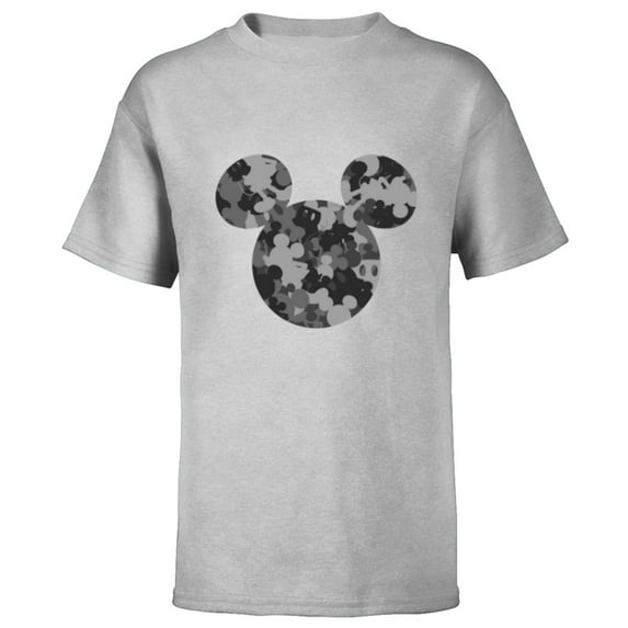 Disney Mickey Camo Gray - Short Sleeve T-Shirt for Kids - Customized-Athletic Heather