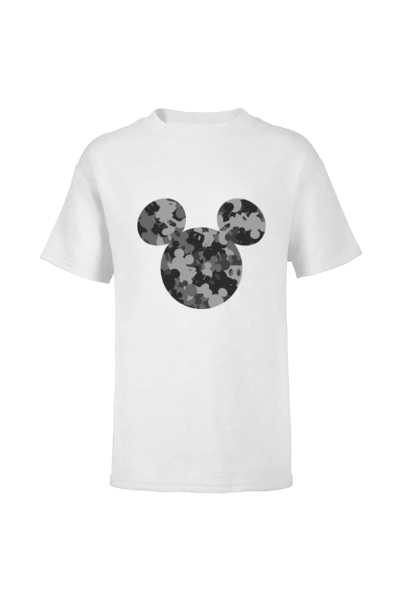 Mickey Camo Gray - Short Sleeve T-Shirt for Kids - Customized-White
