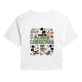 thumbnail image 1 of Disney - Mickey Christmas Scribble Cropped Graphic T-Shirt, 1 of 4