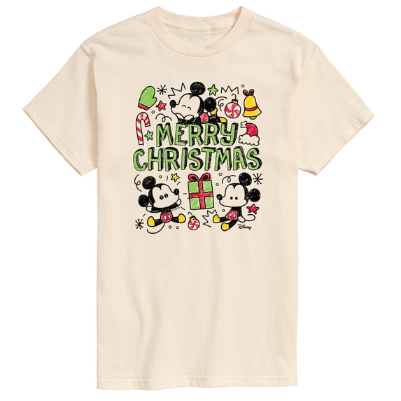 Disney - Mickey Christmas Scribble - Men's Short Sleeve Graphic T-Shirt