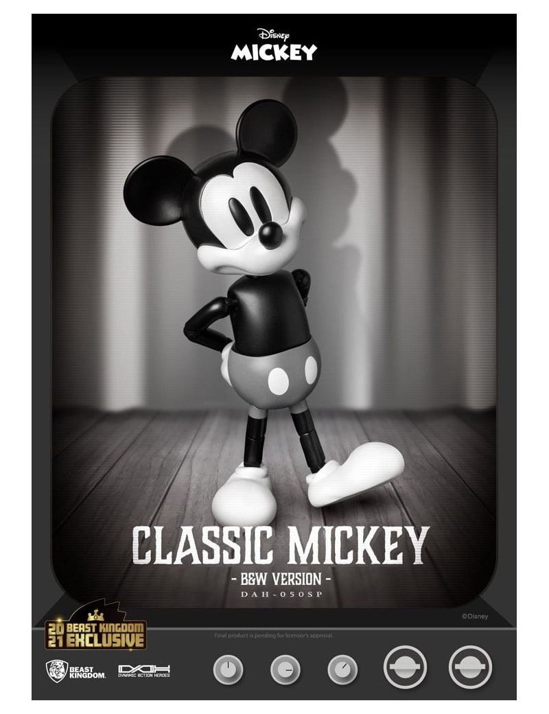 Classic Black and White Mickey Mouse Action Figure