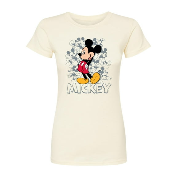 Disney - Mickey Cluster  - Juniors Fitted Short Sleeve Graphic T-Shirt