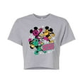 thumbnail image 1 of Disney - Mickey Collage  - Juniors Cropped Cotton Blend T-Shirt, 1 of 5
