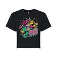 thumbnail image 1 of Disney - Mickey Collage  - Juniors Cropped Cotton Blend T-Shirt, 1 of 5