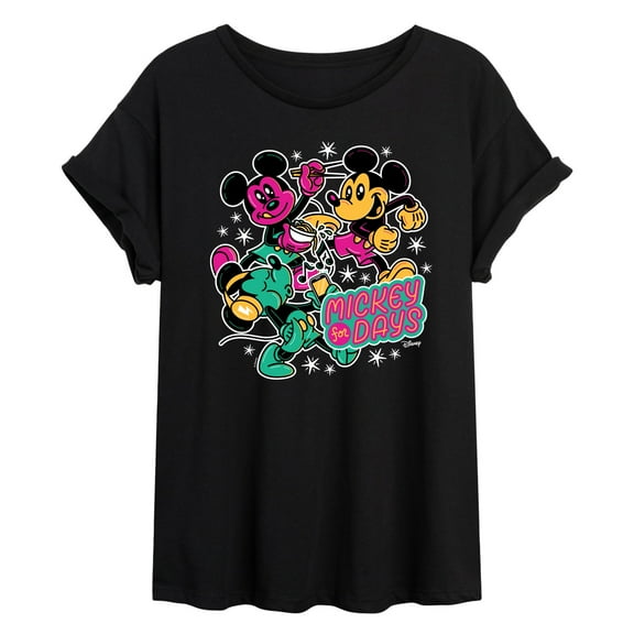 Disney - Mickey Collage  - Juniors Ideal Flowy Muscle T-Shirt