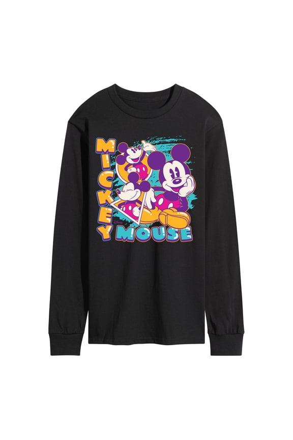 - Mickey Collage - Men's Long Sleeve Graphic T-Shirt