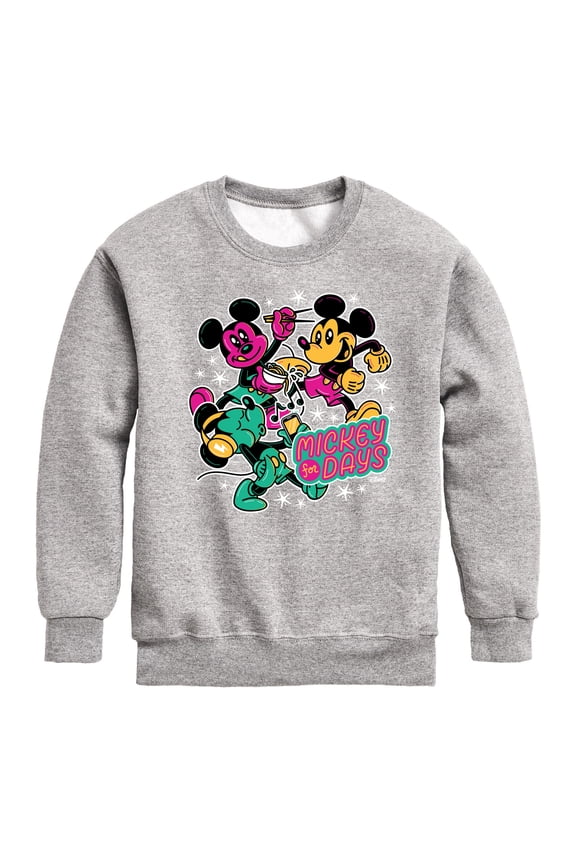- Mickey Collage Graphic Long Sleeve Fleece Sweatshirt