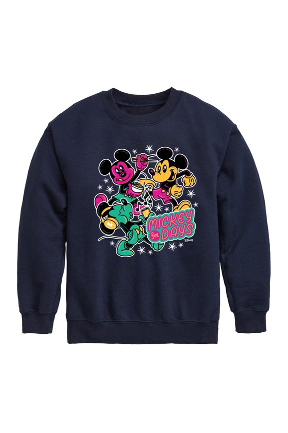 - Mickey Collage Graphic Long Sleeve Fleece Sweatshirt