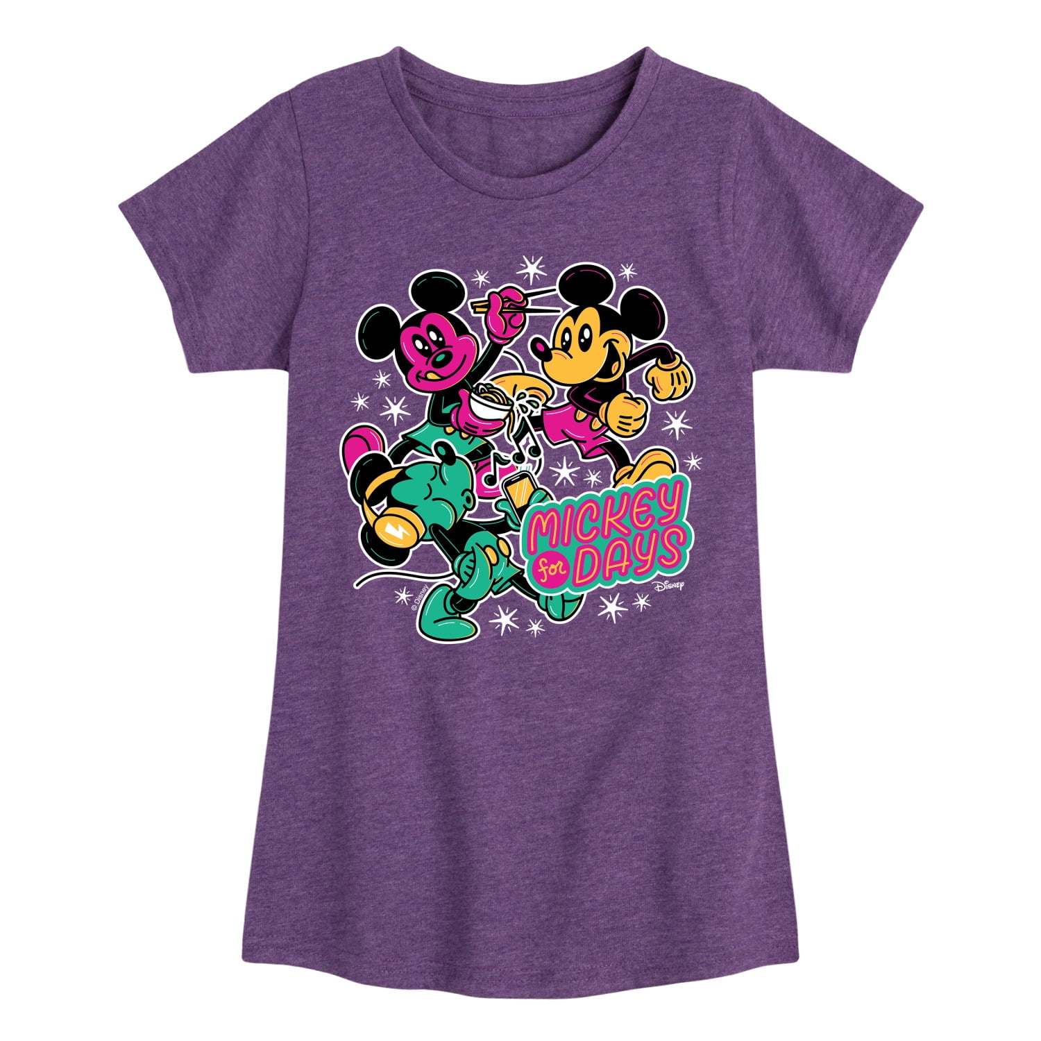 Disney - Mickey Collage - Toddler & Youth Girls Short Sleeve Graphic T ...