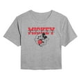 thumbnail image 1 of Disney - Mickey Collegiate - Juniors Cropped Graphic T-Shirt, 1 of 4