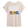 thumbnail image 1 of Disney - Mickey Color Blocks - Women's Oversized T-Shirt, 1 of 5
