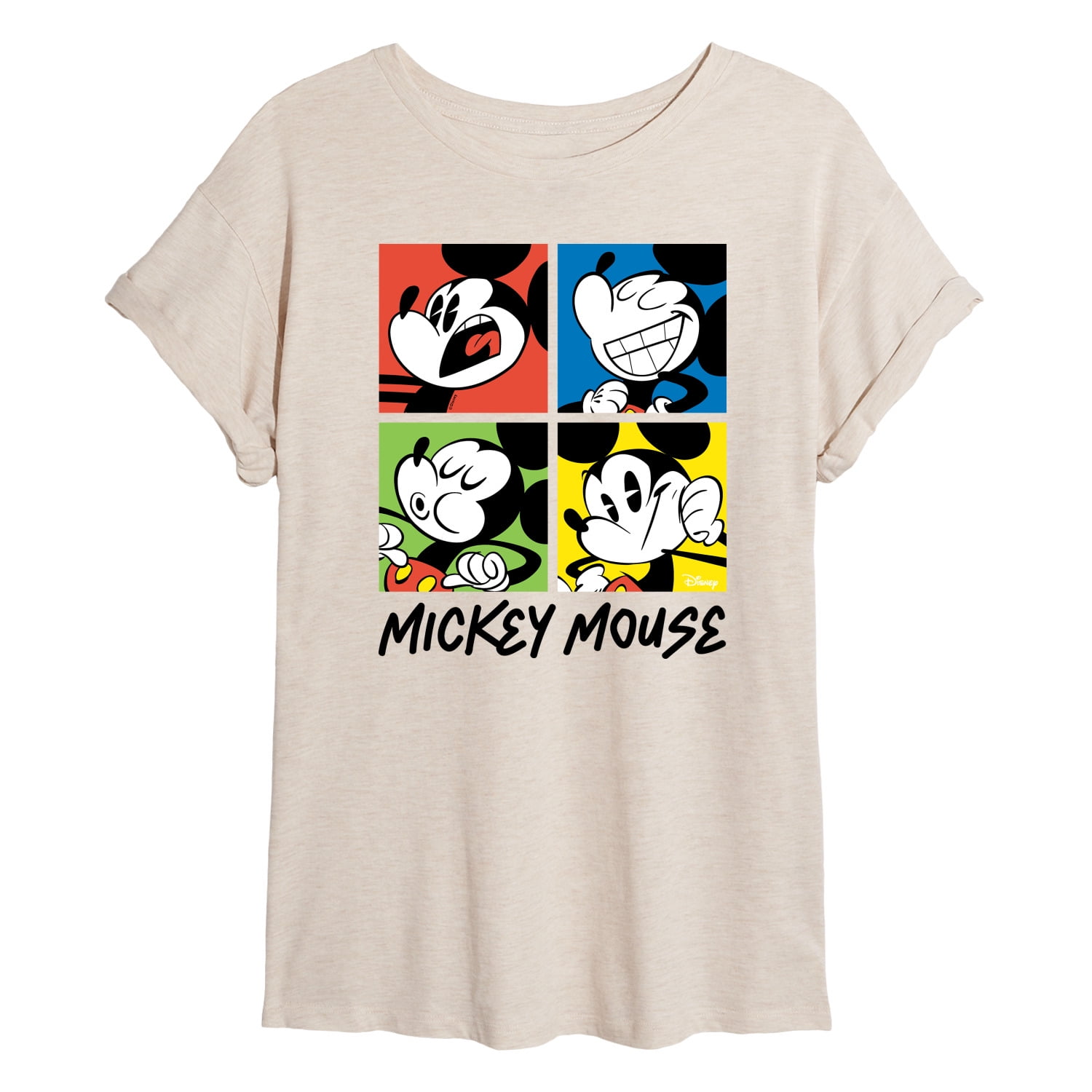 Disney - Mickey Colorblock Grid - Juniors Ideal Flowy Muscle T-Shirt - Walmart.com
