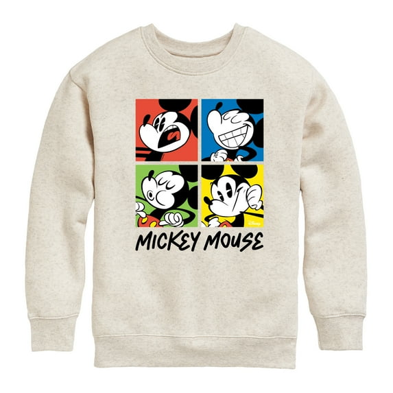 Disney - Mickey Colorblock - Toddler & Youth Crewneck Fleece Sweatshirt